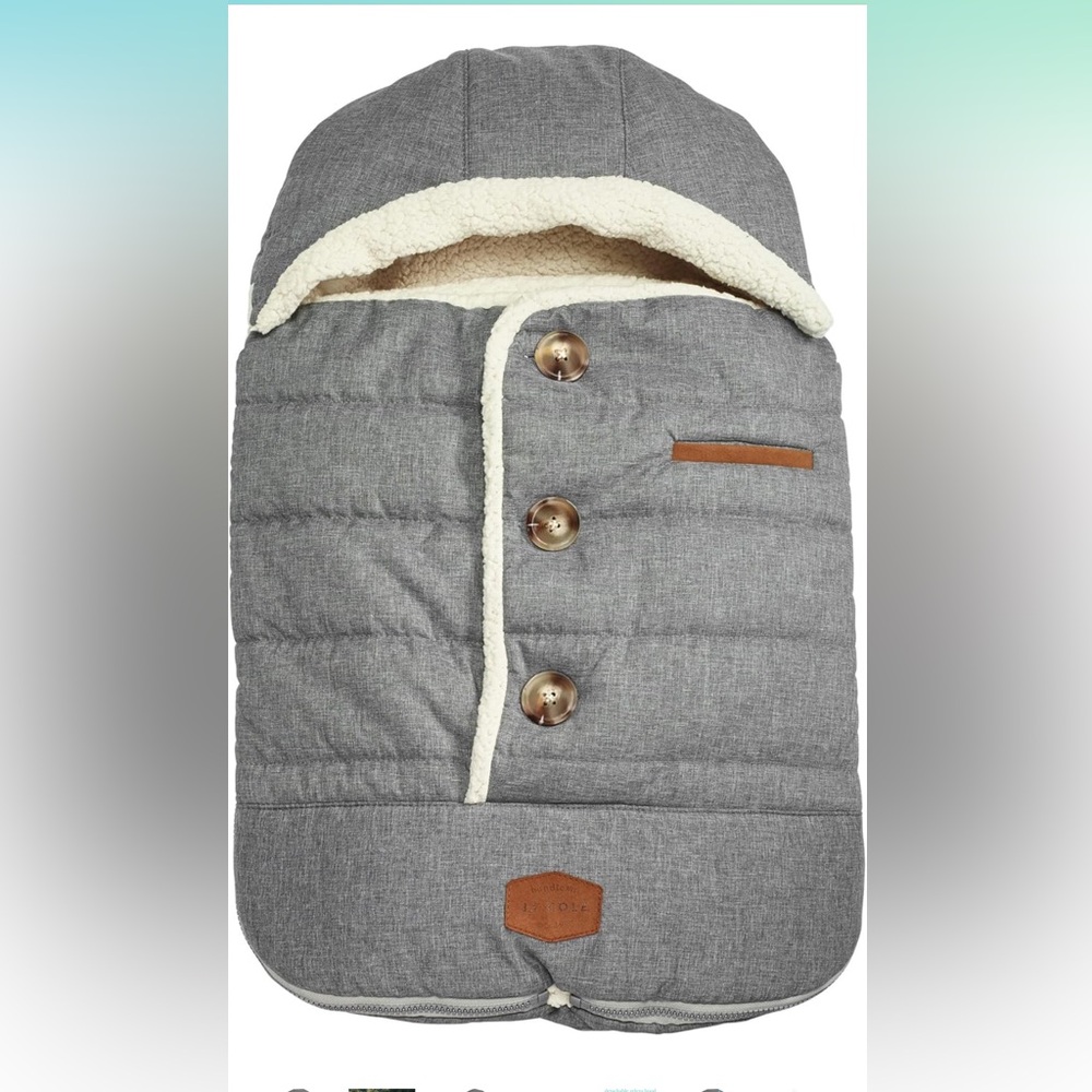 J. Cole Gray Winter Car Seat Cover and Bunting Bag